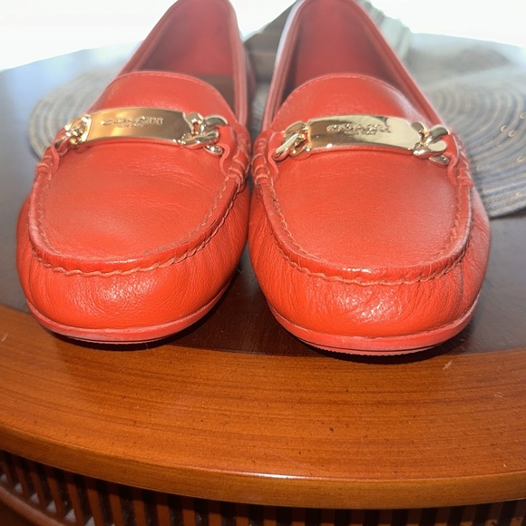 Orange Coach Loafers 7.5 - Picture 3 of 16